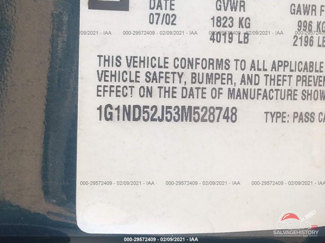 1G1ND52J53M528748 2003 CHEVROLET MALIBU photo no. 9