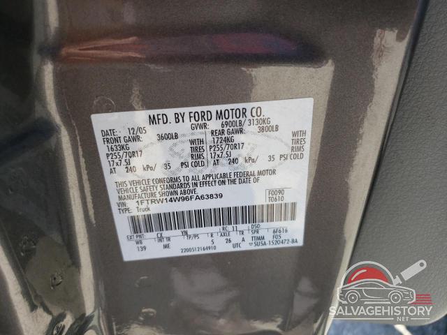 1FTRW14W96FA63839 2006 FORD F-150 photo no. 12