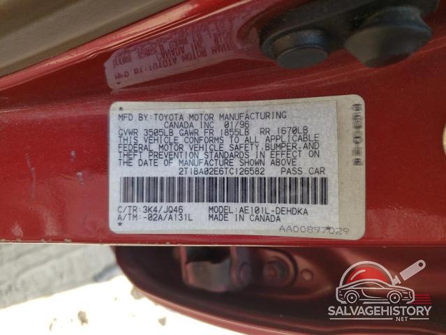 2T1BA02E6TC126582 1996 TOYOTA COROLLA photo no. 12