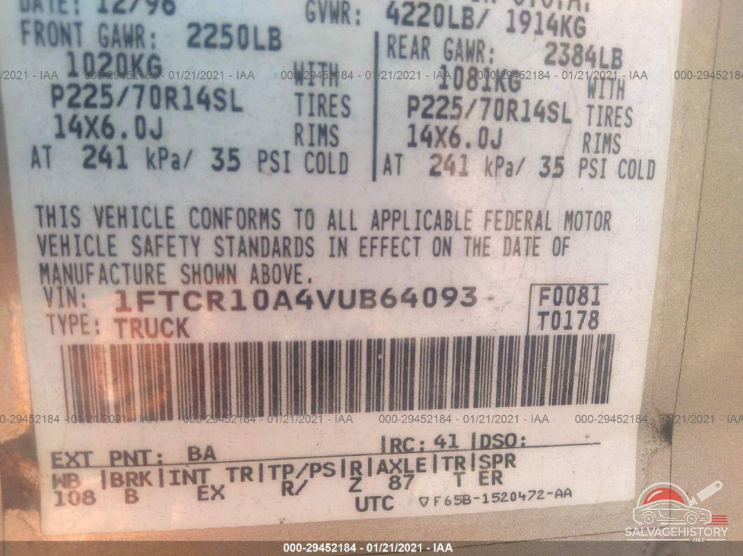 1FTCR10A4VUB64093 1997 FORD RANGER photo no. 9