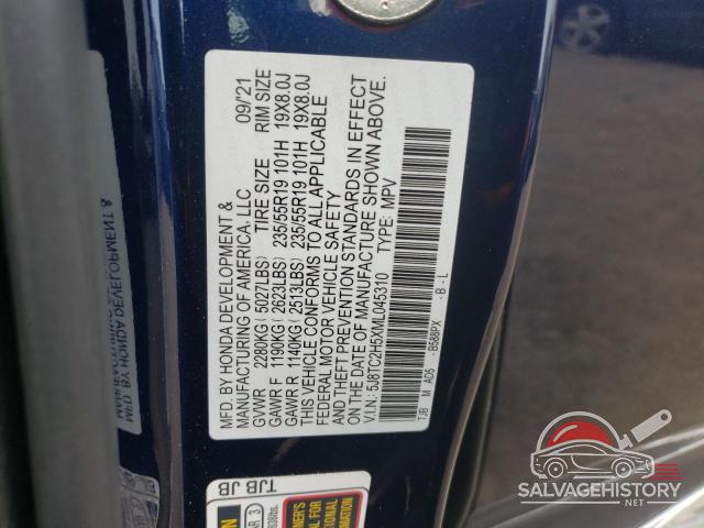 5J8TC2H5XML045310 2021 ACURA RDX photo no. 13