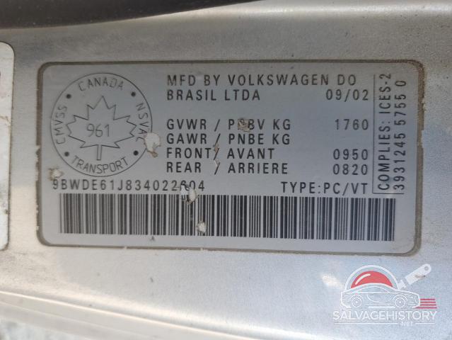 9BWDE61J834022604 2003 VOLKSWAGEN GTI photo no. 13