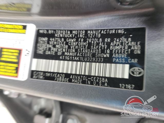 4T1G11AK1LU329333 2020 TOYOTA CAMRY photo no. 13