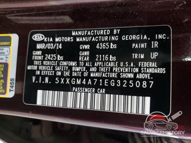 5XXGM4A71EG325087 2014 KIA OPTIMA photo no. 12