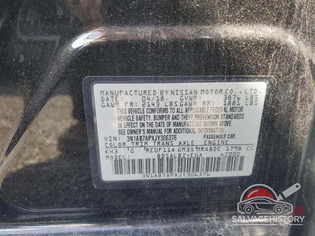 3N1AB7APXJY306376 2018 NISSAN SENTRA photo no. 13