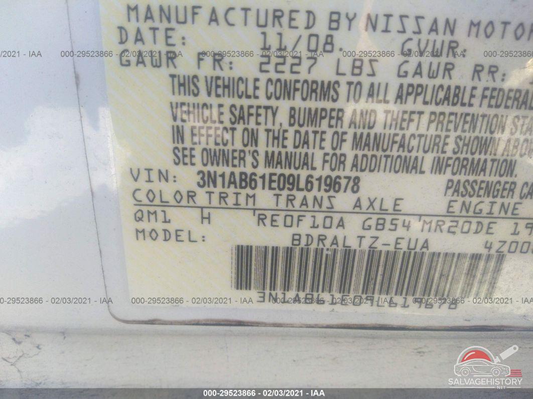 3N1AB61E09L619678 2009 NISSAN SENTRA photo no. 9