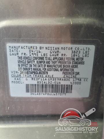3N1AB7AP8GL657079 2016 NISSAN SENTRA photo no. 12