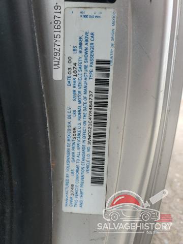3VWCC21C4YM484737 2000 VOLKSWAGEN BEETLE photo no. 12