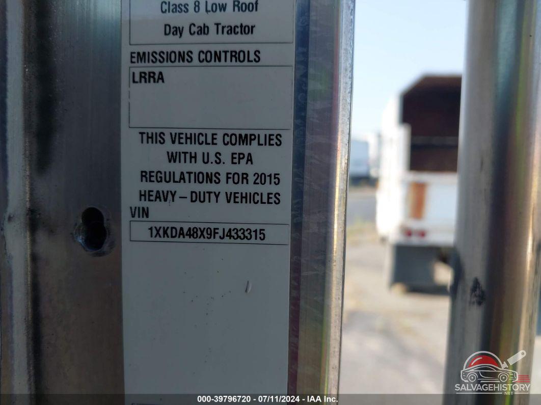 1XKDA48X9FJ433315 2015 KENWORTH CONSTRUCTION photo no. 8