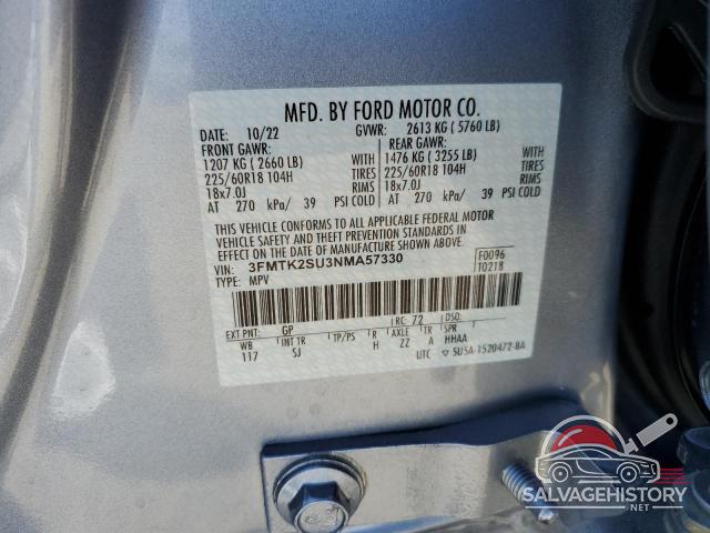 3FMTK2SU3NMA57330 2022 FORD MUSTANG photo no. 12