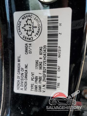 2HGFB2F72EH043439 2014 HONDA CIVIC photo no. 12