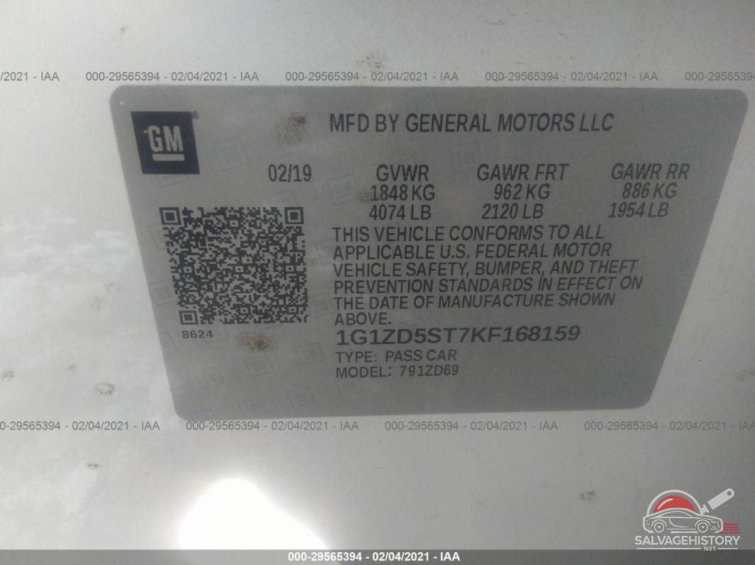 1G1ZD5ST7KF168159 2019 CHEVROLET MALIBU photo no. 9
