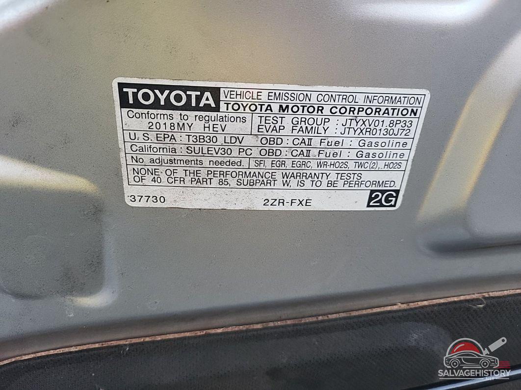 JTDKBRFU8J3596962 2018 TOYOTA PRIUS photo no. 2