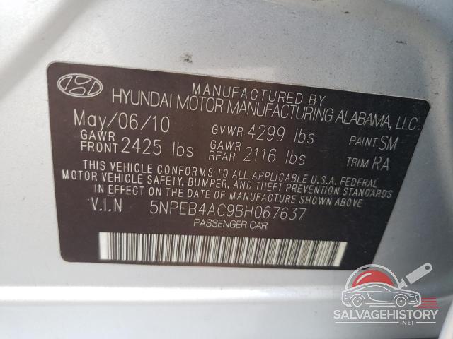 5NPEB4AC9BH067637 2011 HYUNDAI SONATA photo no. 12