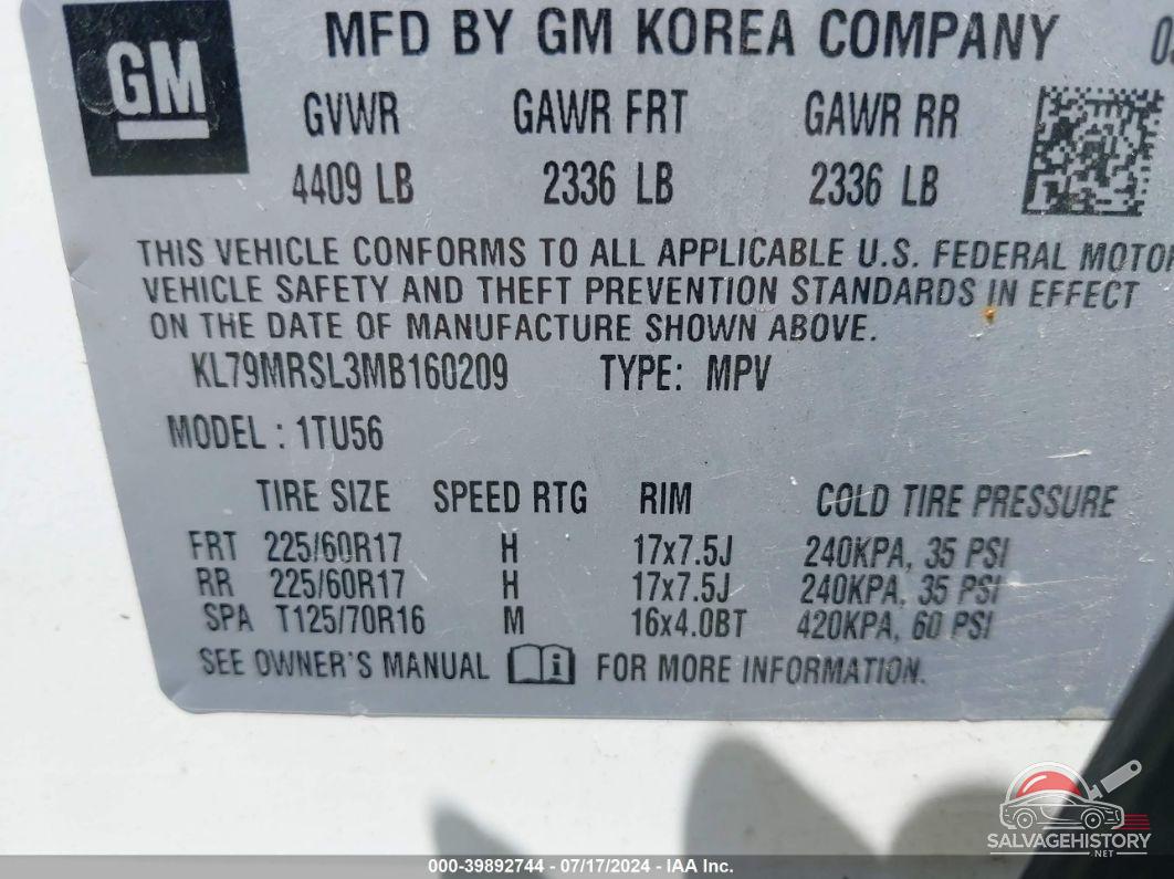 KL79MRSL3MB160209 2021 CHEVROLET TRAILBLAZER photo no. 9