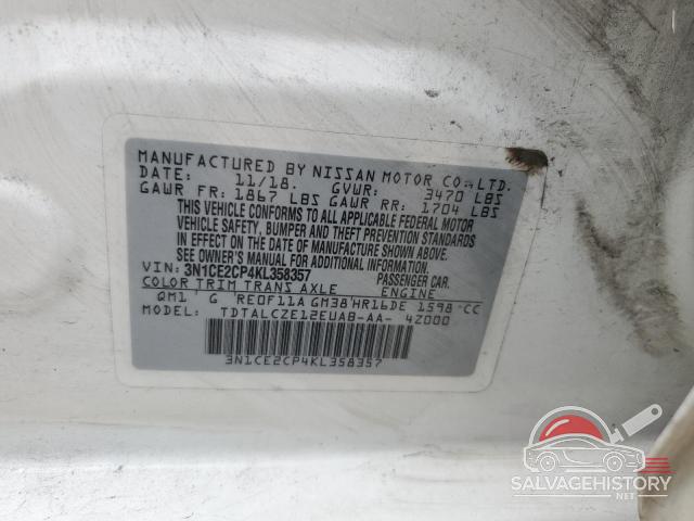 3N1CE2CP4KL358357 2019 NISSAN VERSA photo no. 12