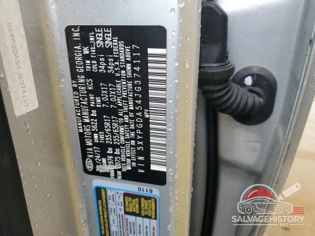 5XYPGDA54JG374117 2018 KIA SORENTO photo no. 13