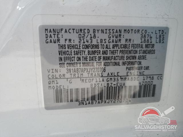 3N1AB7APXJY270706 2018 NISSAN SENTRA photo no. 13