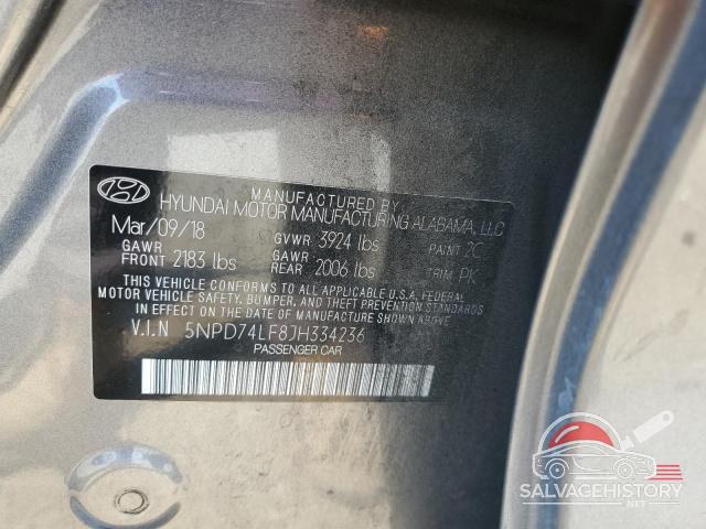 5NPD74LF8JH334236 2018 HYUNDAI ELANTRA photo no. 12
