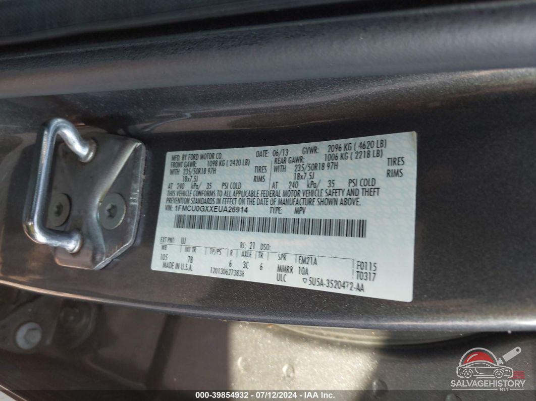 1FMCU0GXXEUA26914 2014 FORD ESCAPE photo no. 9