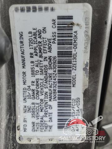 1NXBR32E45Z430926 2005 TOYOTA COROLLA photo no. 12