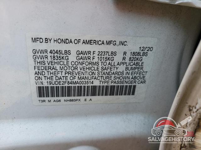 19UDE2F84MA003514 2021 ACURA ILX photo no. 13