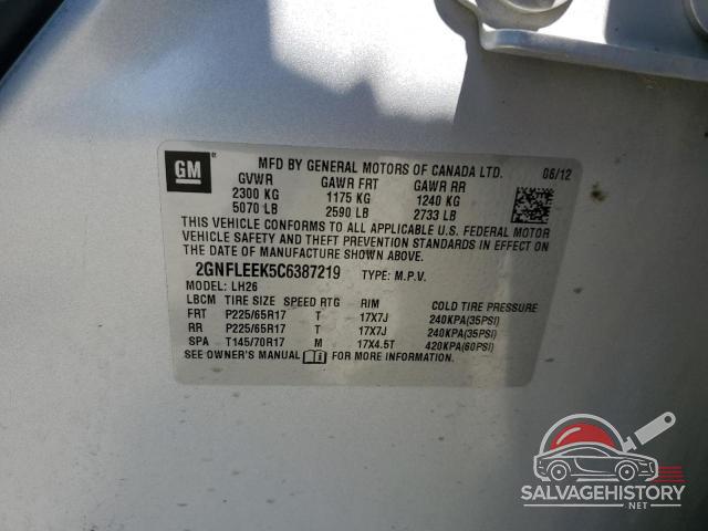 2GNFLEEK5C6387219 2012 CHEVROLET EQUINOX photo no. 13