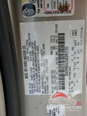 3FAHP0HA7AR395135 2010 FORD FUSION photo no. 12