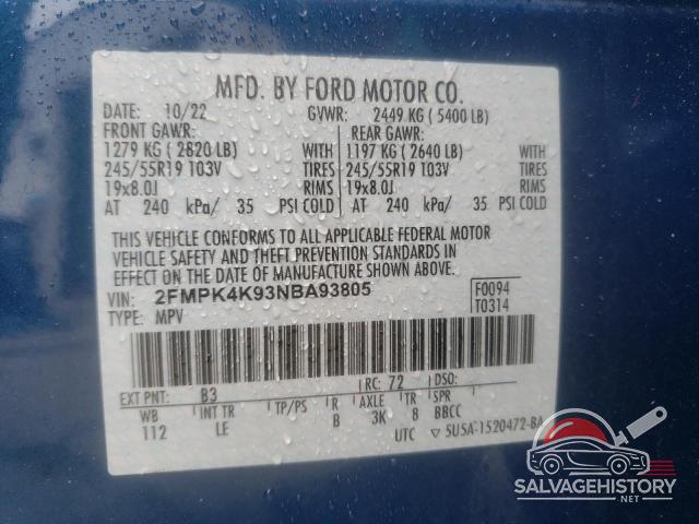 2FMPK4K93NBA93805 2022 FORD EDGE photo no. 14