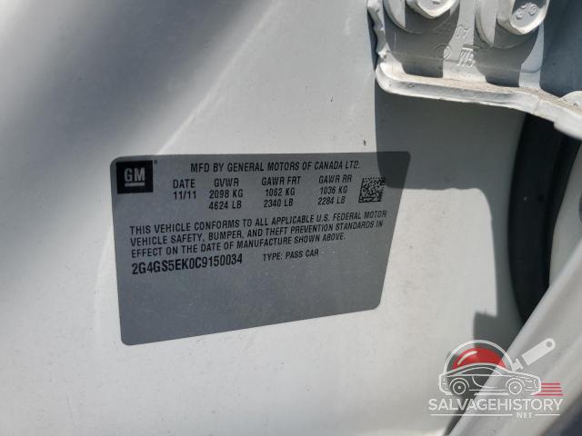 2G4GS5EK0C9150034 2012 BUICK REGAL photo no. 12