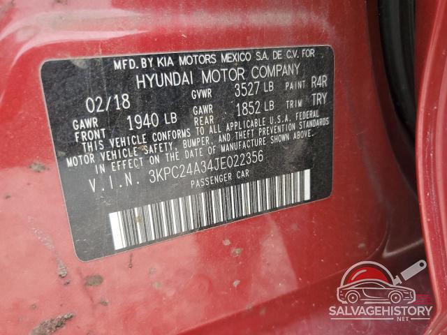 3KPC24A34JE022356 2018 HYUNDAI ACCENT photo no. 12