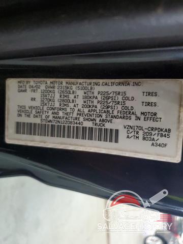 5TEWN72N12Z083440 2002 TOYOTA TACOMA photo no. 13