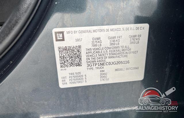 3GTP1NEC0JG205116 2018 GMC SIERRA photo no. 10