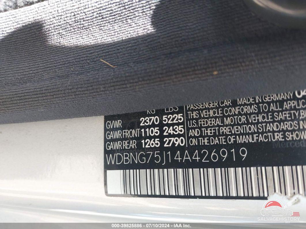 WDBNG75J14A426919 2004 MERCEDES-BENZ S 500 photo no. 9