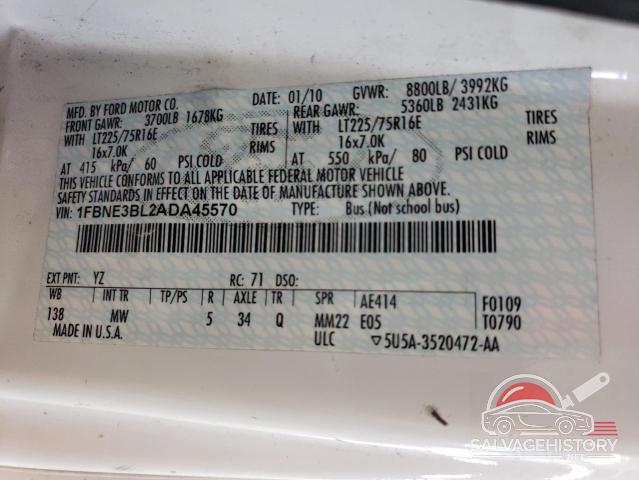 1FBNE3BL2ADA45570 2010 FORD ALL Models photo no. 13