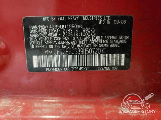 JF1GE60689H507207 2009 SUBARU IMPREZA photo no. 12