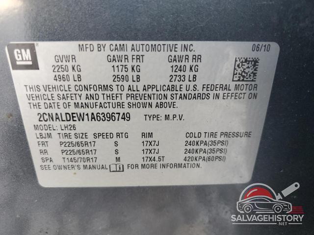 2CNALDEW1A6396749 2010 CHEVROLET EQUINOX photo no. 13