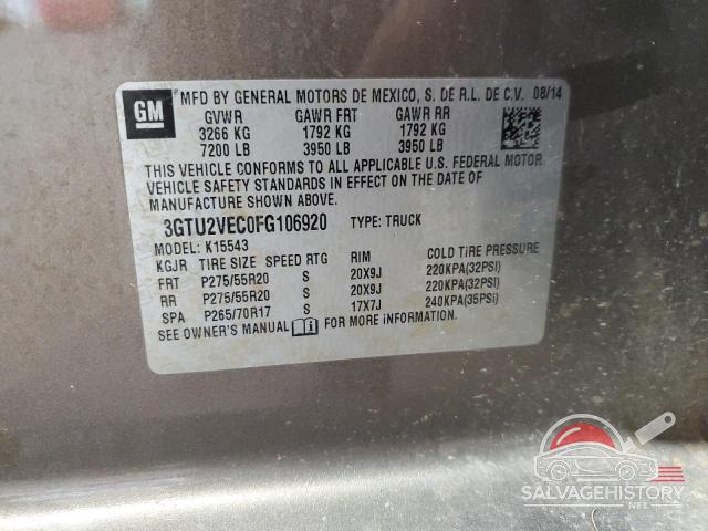 3GTU2VEC0FG106920 2015 GMC SIERRA photo no. 13