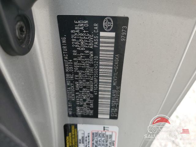 4T1CA38P25U045210 2005 TOYOTA CAMRY SOLA photo no. 12