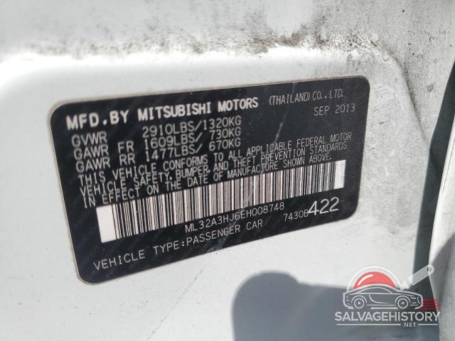 ML32A3HJ6EH008748 2014 MITSUBISHI MIRAGE photo no. 12