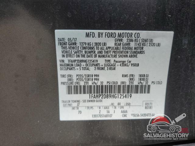 1FAHP2D89HG125419 2017 FORD TAURUS photo no. 12
