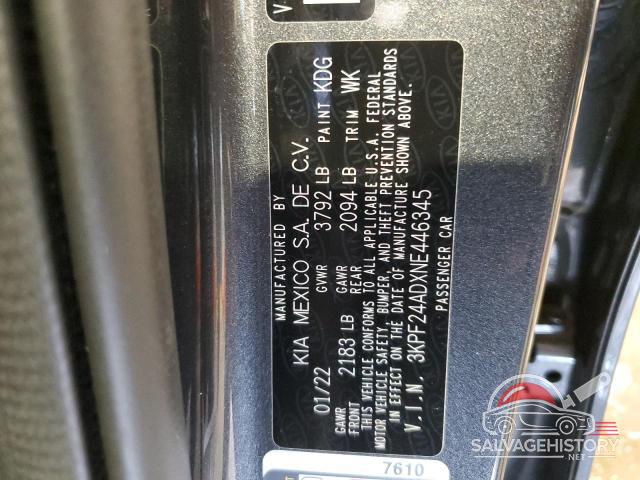 3KPF24ADXNE446345 2022 KIA FORTE photo no. 12