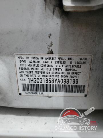 1HGCG1658YA098199 2000 HONDA ACCORD photo no. 12
