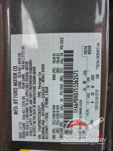 1FA6P0HD7E5363571 2014 FORD FUSION photo no. 12