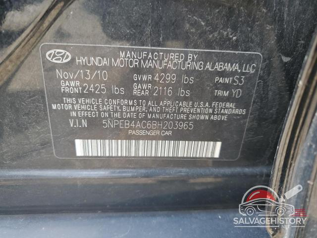 5NPEB4AC6BH203965 2011 HYUNDAI SONATA photo no. 12
