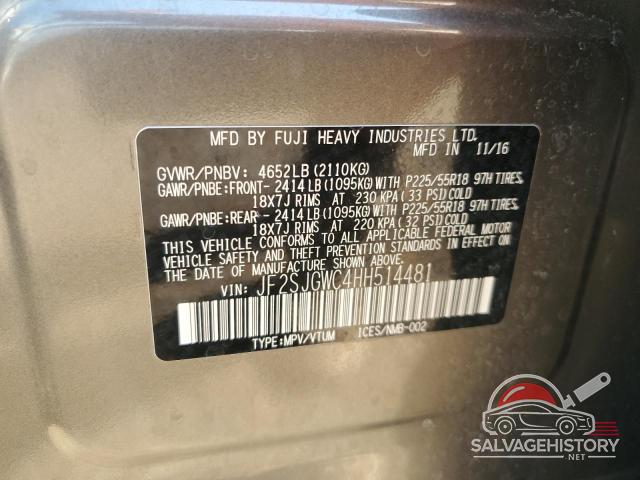 JF2SJGWC4HH514481 2017 SUBARU FORESTER photo no. 12