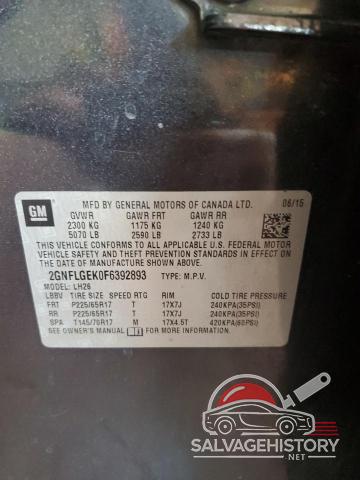 2GNFLGEK0F6392893 2015 CHEVROLET EQUINOX photo no. 14