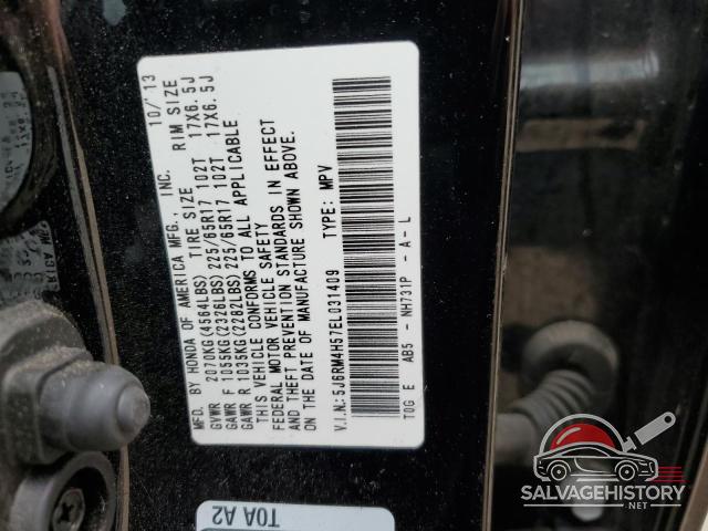 5J6RM4H57EL031409 2014 HONDA CRV photo no. 13