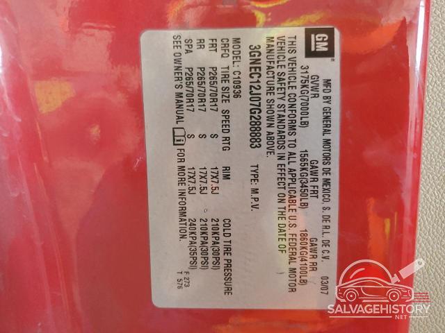 3GNEC12J07G288883 2007 CHEVROLET AVALANCHE photo no. 12