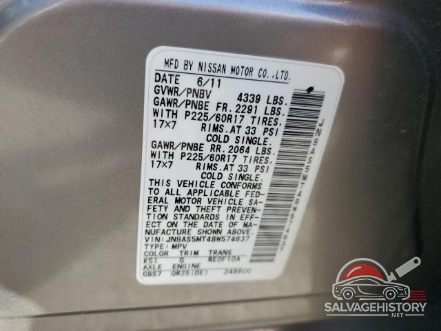 JN8AS5MT4BW574637 2011 NISSAN ROGUE photo no. 13